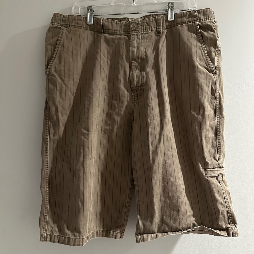 Vans Men's Striped Cargo Shorts Size 36 Tan Casual Outdoor Adventure